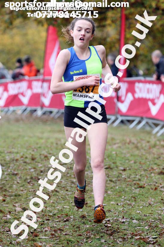 Womens under-17s National Cross Country Relay, Berry Hill Park, Mansfield. Photo:  David T. Hewitson/Sports for All Pics